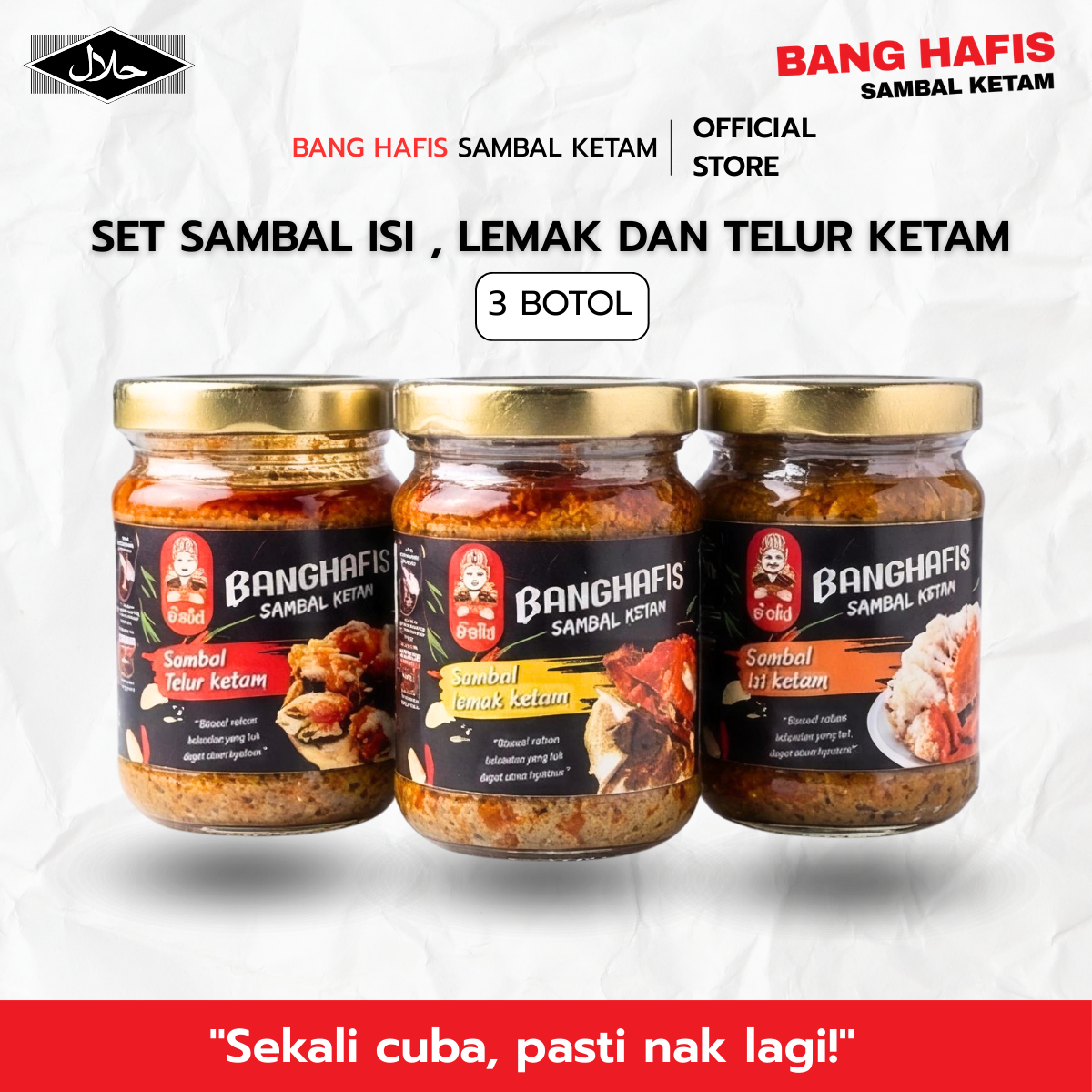 Set Sambal Ketam 3 Botol Bang Hafis